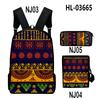 Classic Novelty Cool Ethnic Style 3D Print 3pcs/Set Pupil School Bags Laptop Daypack Backpack Inclined Shoulder Bag Pencil Case