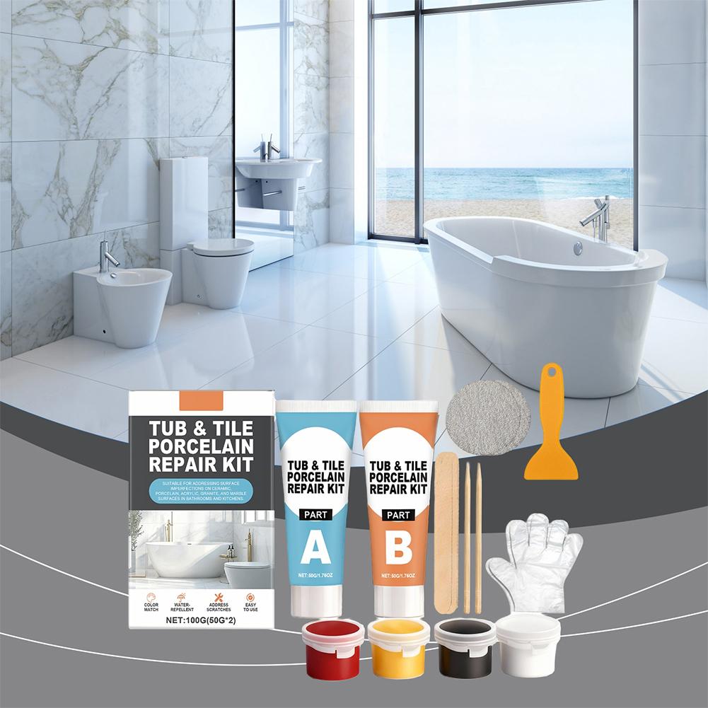 Fliesenreparatur-Set Paste Fliese Keramik Porzellan Reparatur Marmorboden Toilette Waschbecken Riss Schaden Bruch Fuge Reparatur Set