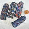 Ethnic Style Knitted Gloves Fashion Embroidery Outdoor Warm Retro Gloves Cycling Finger Gloves