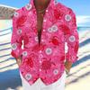 Men's Long-sleeved Shirt Casual And Comfortable Printed Sea Octopus Turtle Series Pattern Hawaiian Comfortable Large Size