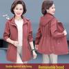 Plus Size Short Trench Coat for 40-50-Year-Old Women - Spring/Autumn Mother's Wear for Middle-Aged & Elderly