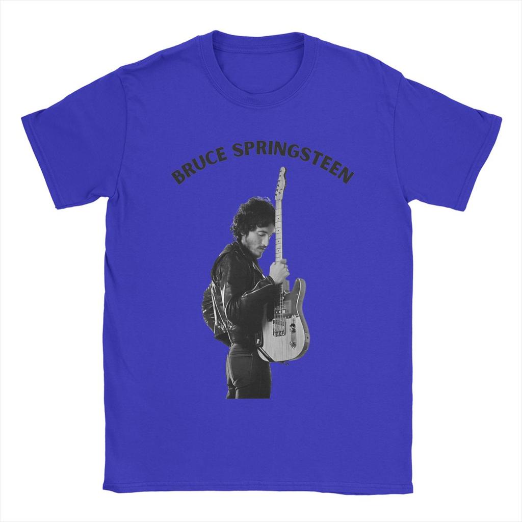 Bruces The E Street Band Springsteens T Shirts Men's Pure Cotton T-Shirt Round Neck Tee Shirt Short Sleeve Clothing Summer