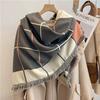 122*128cm Oversized  Imitation Cashmere Wrap with Tassels, Floral Travel Blanket Cape Pashmina Shawl for Women, Versatile scarf