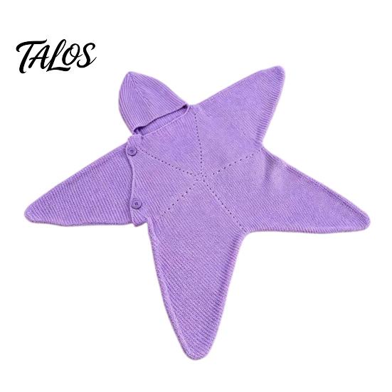 Fascia Comfort per Neonato Stella Marina Sacco Nanna per Bambino, Coperta Morbida Lavorata a Maglia per Tutto il Corpo con Cappuccio per Abbigliamento da Nursery per Neonato, Caldo per Dormire Anti-Calcio