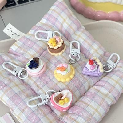 Cartoon Cake Pendant Keychain Cute Bag Accessories Portable Party Gift Jewelry  Lovers