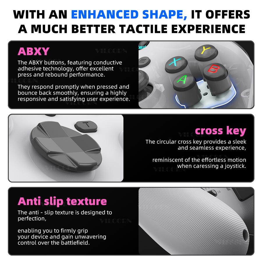 Manette de jeu sans fil G6 pour iOS Android PC Switch avec joystick à effet Hall et support pour téléphone