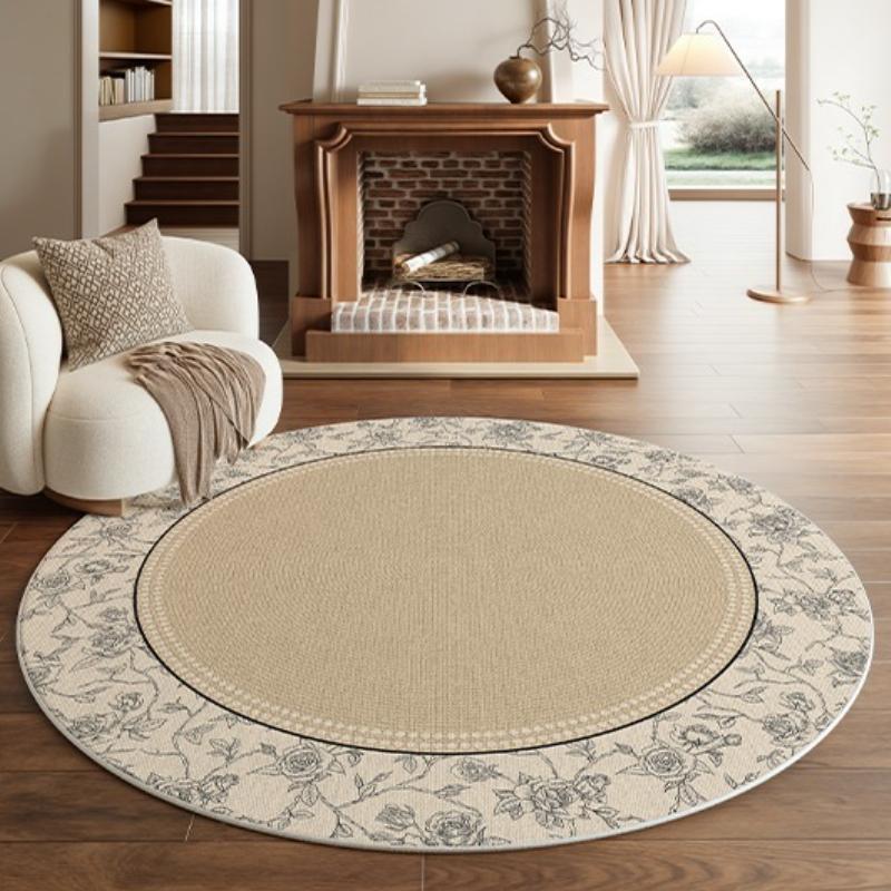 Round Carpet Bedroom Bedside French Medieval Style Cloakroom Dressing Table Chair Floor Mat Home Decoration Living Room Rugs