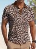 Fashion Leopard Pattern Men's Polos T-Shirts Summer Holiday Short Sleeve 3D Printed Street Trend POLO Tee Casual Men's Clothing