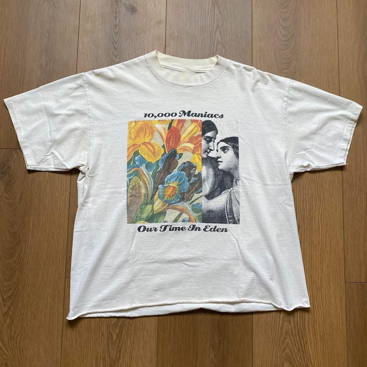 90s vintage 10000 Maniacs Our Time In Eden white cotton t shirt SA531 M