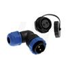 HangTon HE21 Industrial Threaded Plastic Connector Male Waterproof IP68 Electrical Right Angle Cable Plug Panel Mount Socket 2 Pin