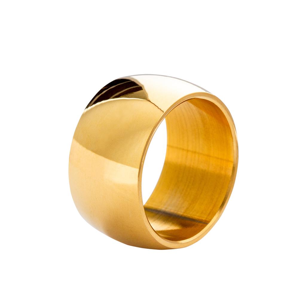 12MM Stainless Steel Simple Finger Ring For Men Punk Zircon Accessories Black Copper Color