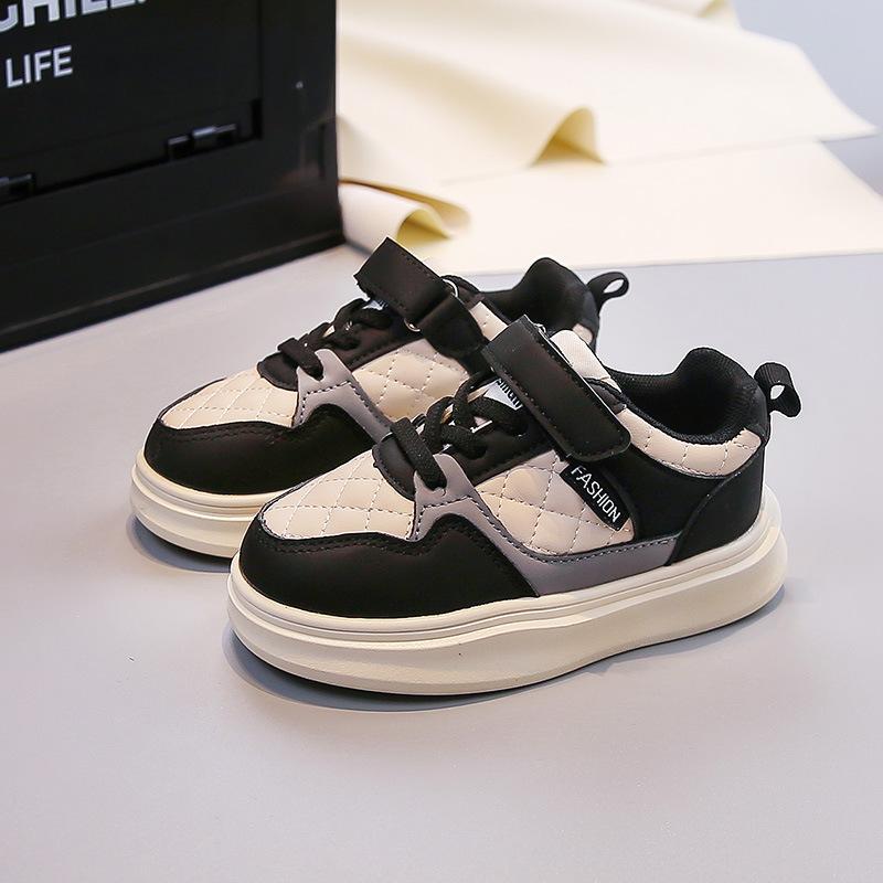 Children's two-tone sports shoes2026New autumn leather casual shoes for boys and girls, trendy running shoes for older children