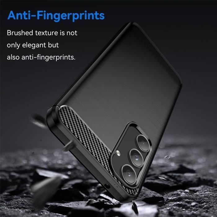Coque de protection - pour Samsung Galaxy A55 5G - Souple - Antichoc - Effet Fibre Carbone
