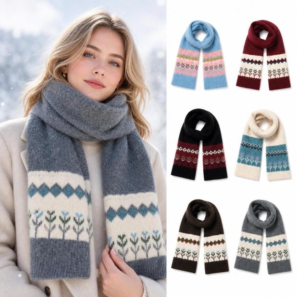 Warm Woolen Scarf Neck Protection Winter Scarf Fashion Thermal Neck Warmer Autumn Winter