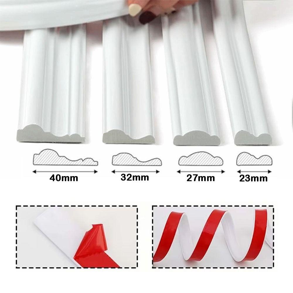 Self-adhesive Wall Decorative Strips Flexible TPE TV Background Wall Lines European-style Border Strip for Walls Floors Cabinets