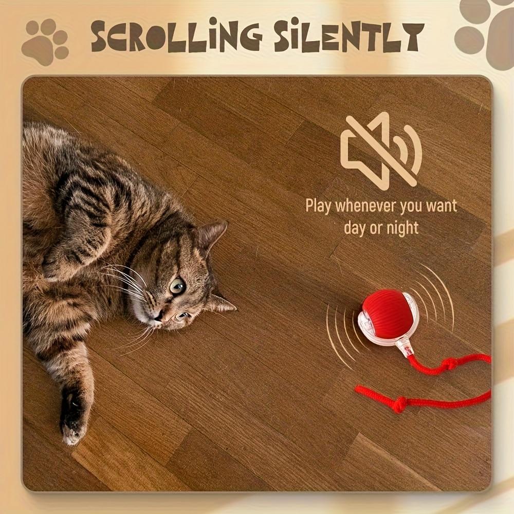 1SET 360 ° Automatic Rolling Pet Ball - Teeth Relief with USB Rechargeable LED Light, Durable Plastic Material for Cats and Dogs - Interactive Toys