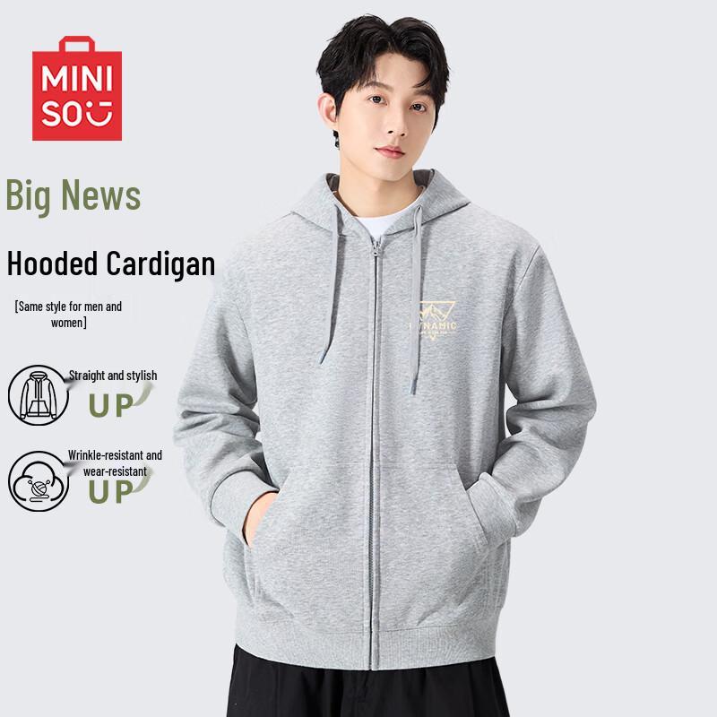 

MINISO Unisex Relaxed Fit Retro Zip-Up Hoodie 3XL