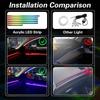 Acrylic Car Interior LED Strips USB Interface Dynamic Colorful RGB Car Ambient Lights Interior Neon Strip Music Sync App Control