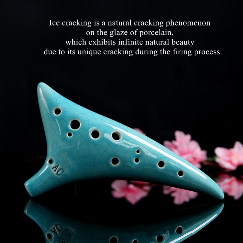 12 auguga Alto ToneC keraamiline okarina lauluraamatuga kaela nööriga kandekott, hea kingitusena mõeldud muusikariist algajatele