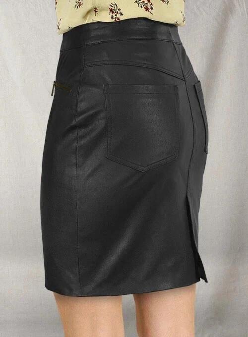Handmade Leather Party Wear Soft Genuine Lambskin Women's Skirt Black Stylish