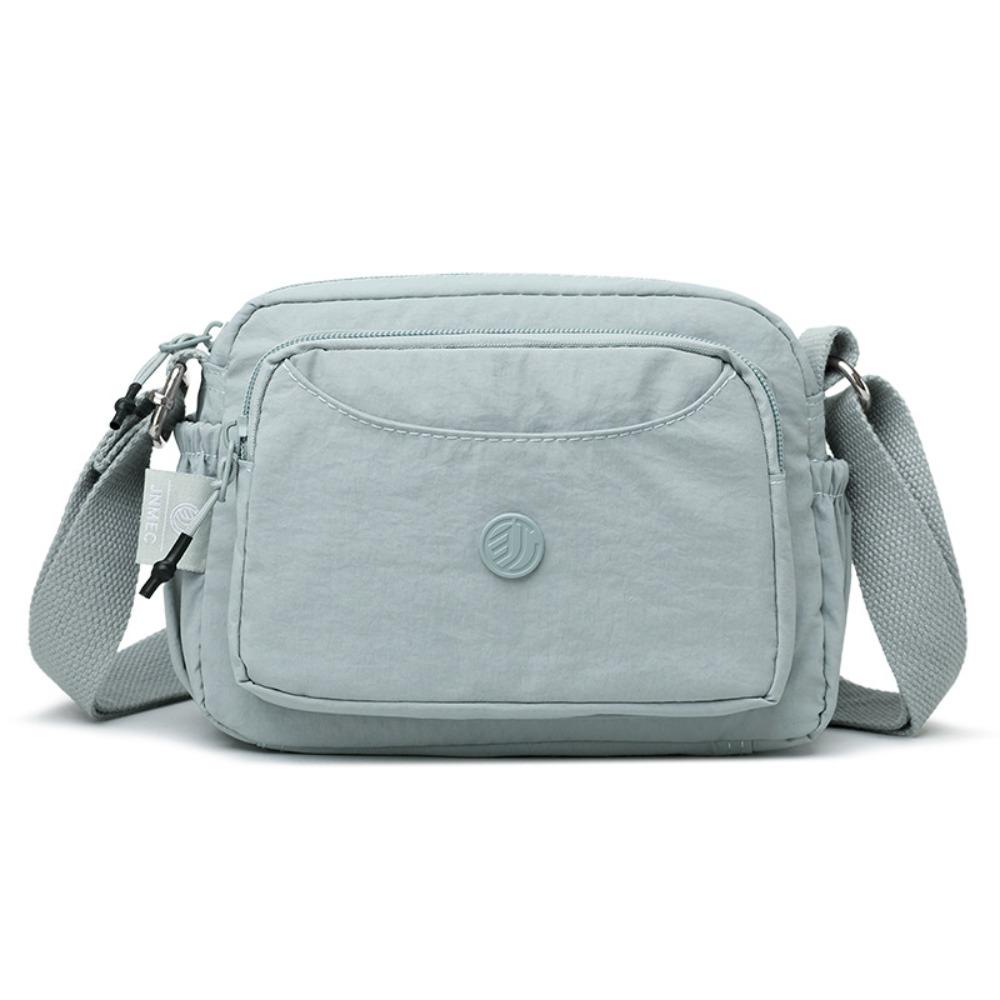 

Casual Versatile Crossbody Bag Multi layered Waterproof Nylon Travel Bag Lightweight Mom Bag for Women синий