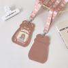 Porta Badge per Carte in Pelle con Cucciolo e Gatto Cartoon, 3 Pollici, con Cordino da Collo, Porta Badge per Campus, Porta Badge Identificativo per Studenti
