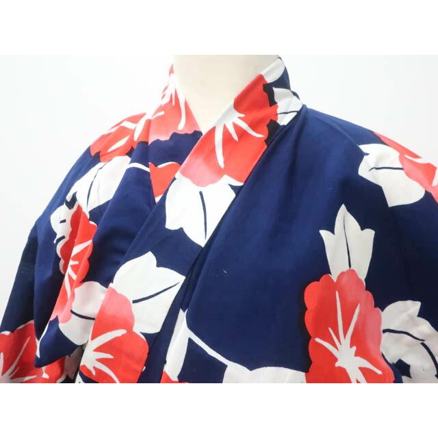 

Recycled Kimono Yukata Showa Retro Combed Fabric Morning Glory Pattern Length Approximately 149cm Sleeve Length Approximately 63cm r7z06-563
