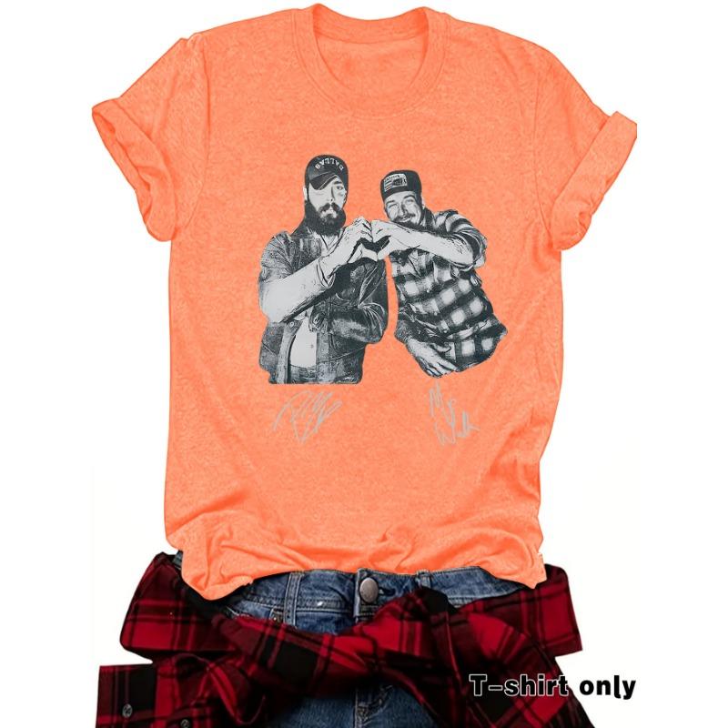 New Fashionable Short-sleeved "Brother Two Good" Printed Summer T-shirt Top