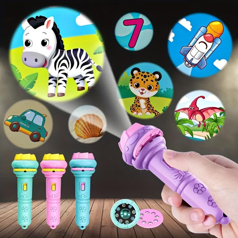 Cartoon Projection Flashlight For Kids 7 Cards 56 Patterns Children Fun Light Bedtime Projector Educational Toys For Boys Girls