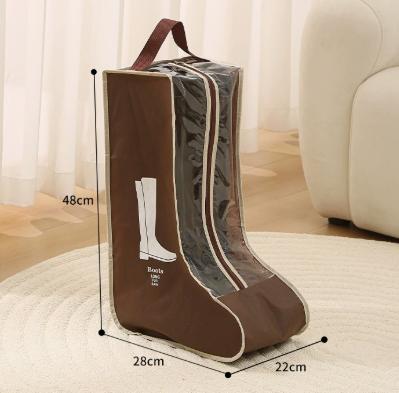 Boot Storage Bag with Handles - Non-Woven Fabric, Extra Wide Long for Tall Boots, Brown