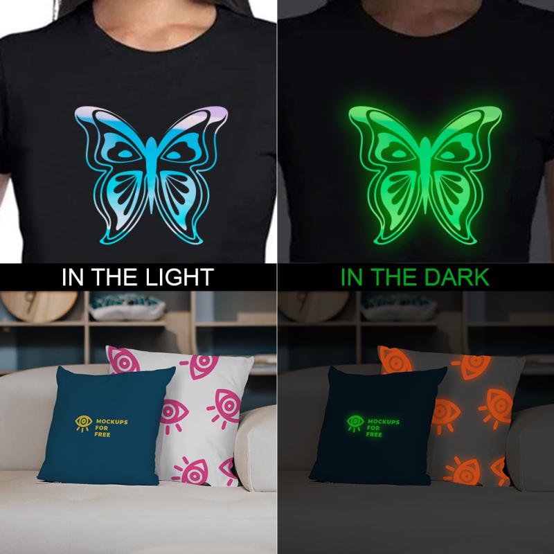 1 pachet Pu Micro-elastic Luminous Colorat Heat Lettering Film luminos