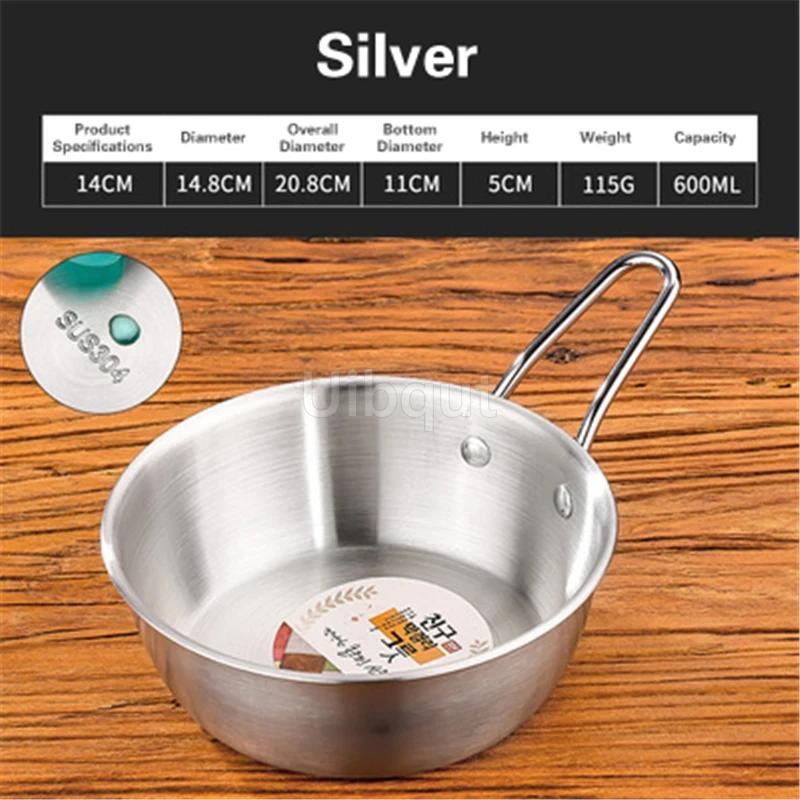 Rice Golden Bowls with Handle Wine Bowl Cooking Basin Seasoning Bowl Noodle Bowl Korean 304 Stainless Steel Rice Wine Bowls