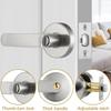 Door Handle with Lock, Reversible Door Handles, Privacy Door Lever, Internal Door Handle Knob Sets, Security Door Lock Set, Entry Door Lever with Keys