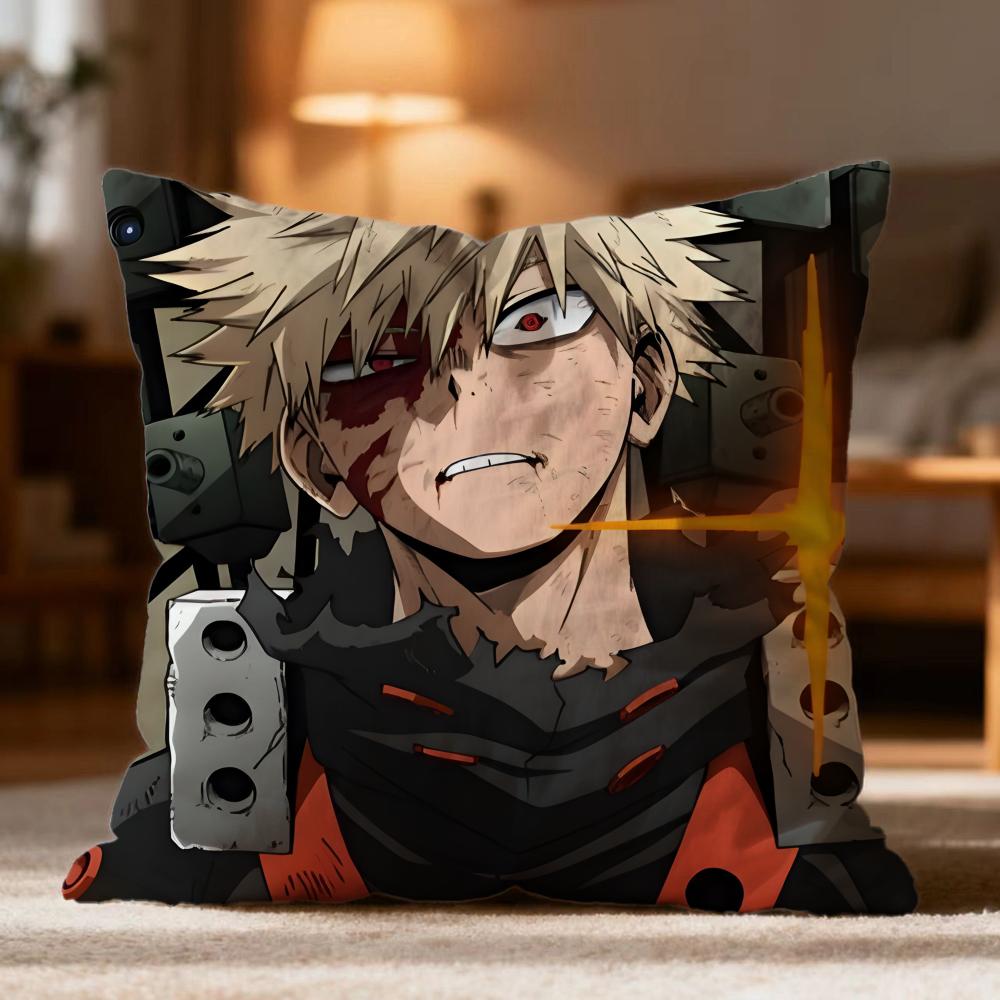Fashion M-Mmy Hero Academia Cushion Cover Soft Washable Pillow Case Multi-Scene For Couch Bed Travel Office Use