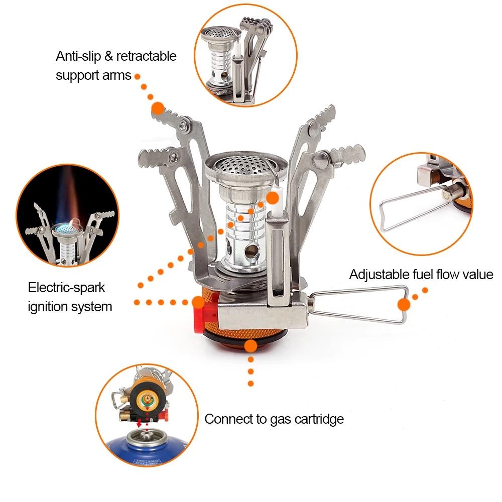 3000W Mini Camping Gas stove Portable stove Picnic stove collapsible burning stove for outdoor cooking