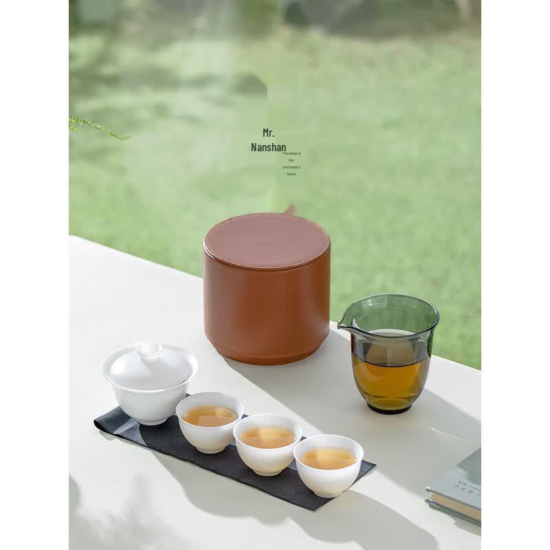 Nanshan Mr. Portable Ceramic Travel Tea Set Qiyun Ice Seed Quick Cup