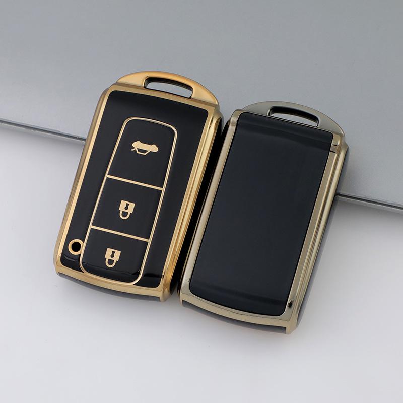 Compatible Key Case for Toyota Crown '08, Prius '05, '07, '09, 2010 - Gold Edge, Hot-Selling