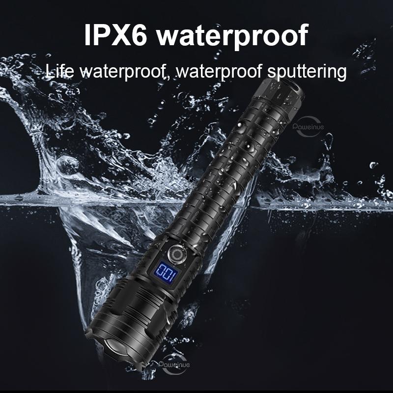 High Power 10000mAh  LED Flashlights Type-C Rechargeable LED Torch  5000M Ultra Powerful Flashlight Outdoor