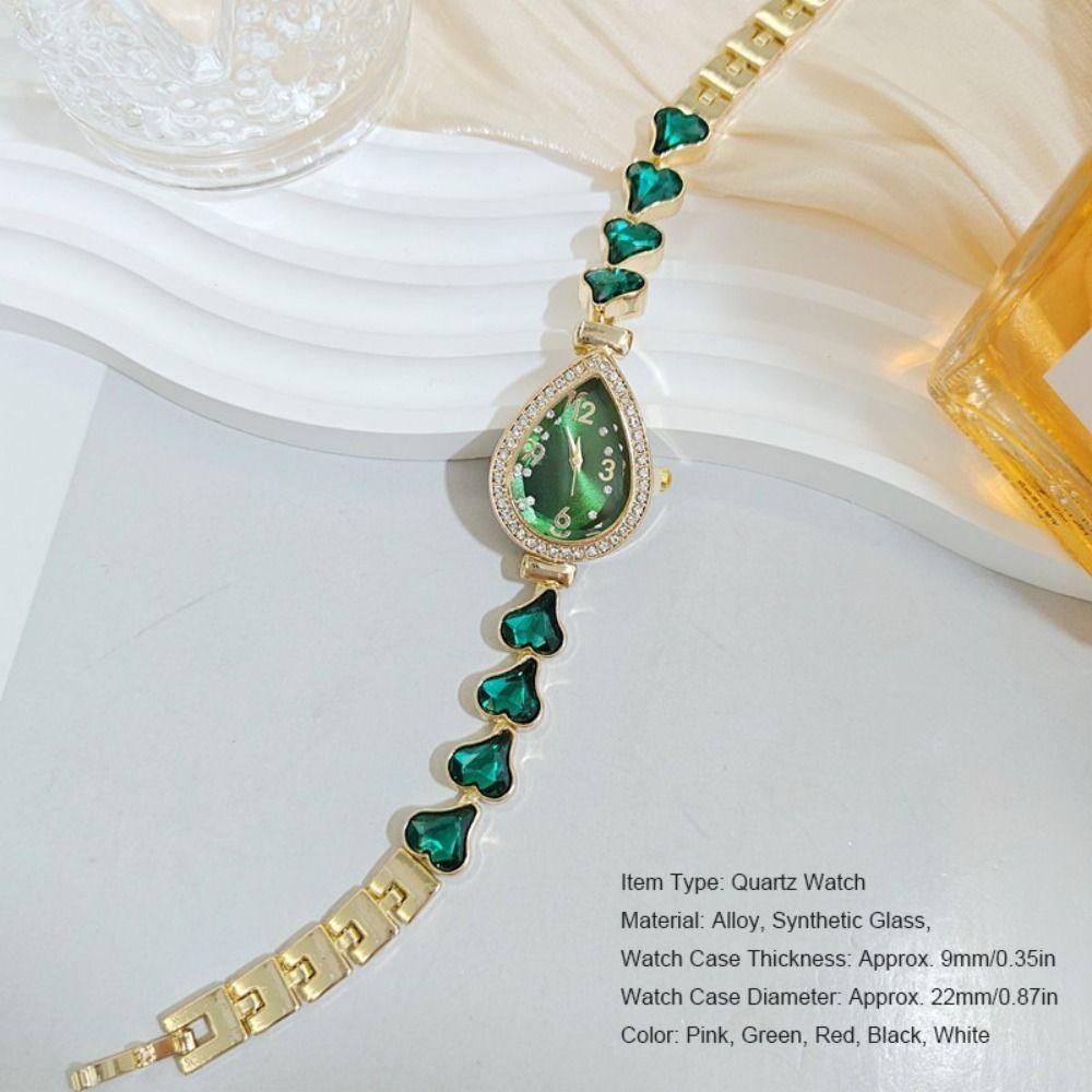 Fashion Accessory Heart Bracelet Watch Waterdrop Shaped Case Women's Quartz Watch  Daily Use