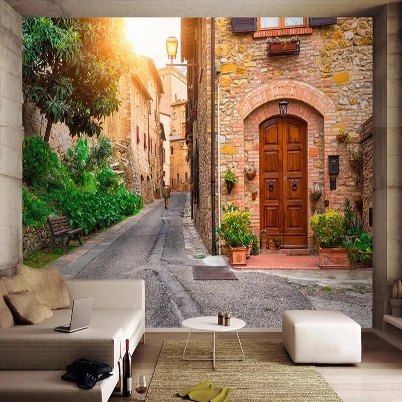 

Italian Photo Wall Papers City Wallpaper Street View 3d Murals Living Room Bedroom Restaurant Wallpaper Home Decor 200 cm(W) x 140 cm(H)