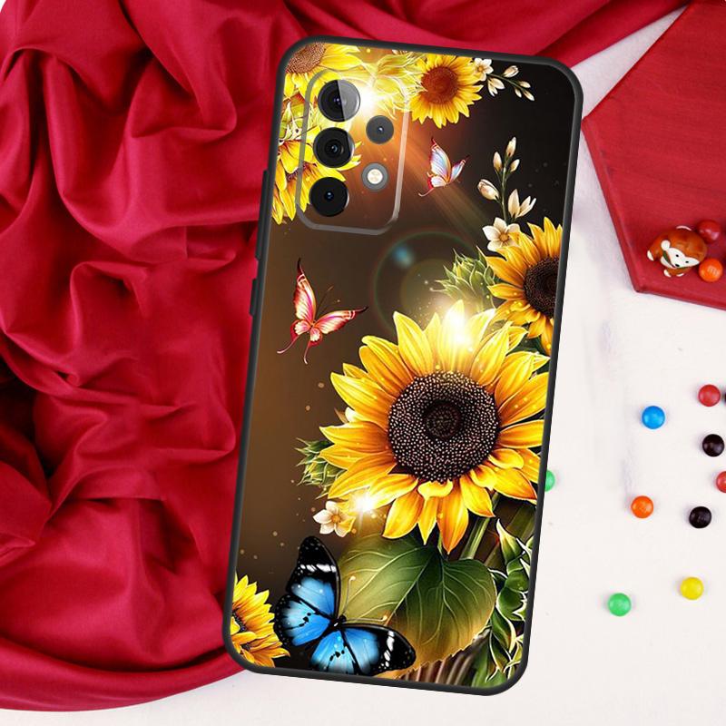 Beauty Yellow Sunflower For Samsung Galaxy A52 A32 A22 A54 A14 A16 A26 A36 A56 A55 A35 A05 A06 A15 A53 A33 A13 Case