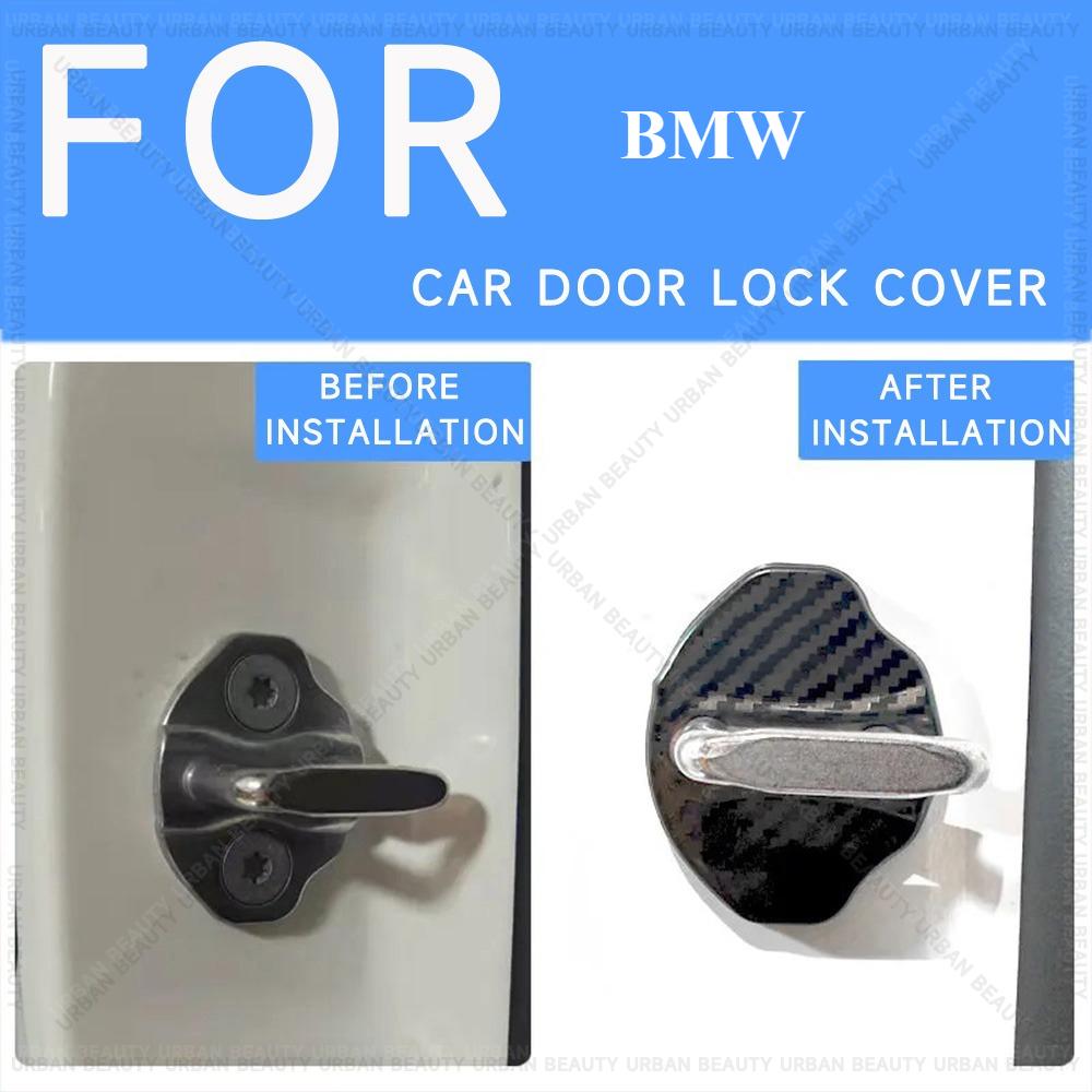 4PCS Car Door Lock Cover Stainless Steel Protection Accessories For BMW 7 Series M4 I4 I5 i5M I7 iX iX1 Z4