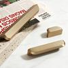 WV Nordic Champagne Gold Brushed Cabinet Door Handle Light Luxury Copper-Colored Solid Zinc Wardrobe Drawer Pulls for Home Decor