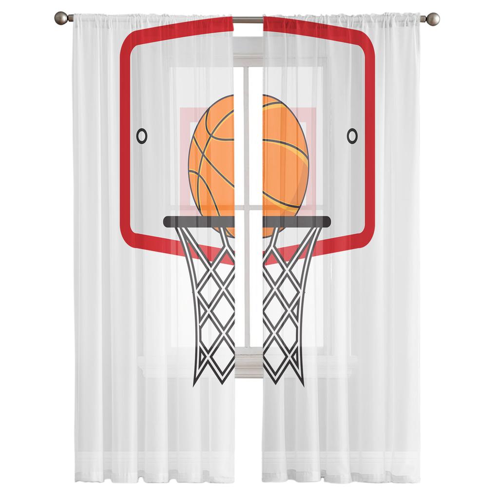 Basketballkorb Chiffon Durchsichtige Vorhänge für Wohnzimmer Schlafzimmer Heimdekoration Fenster Voile Tüll Vorhang Gardinen