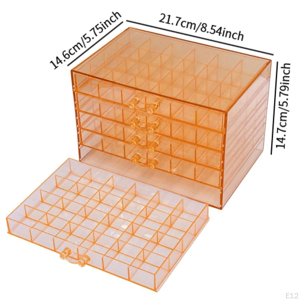Schmuckorganizer Nail Art Aufbewahrungsbox 120 Fächer Fach Displaykoffer für Glitzer Ringe