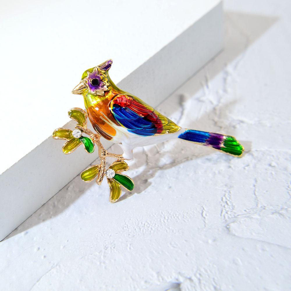 New Fashion Colorful Enamel Bird Brooch Pins Cute Animal Unisex Women And Men Jewelry Gifts Accessories