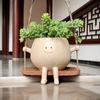 Cute Smiley Face Swing Succulent Pot – Creative Hanging Hydroponic Planter for Balcony Decoration