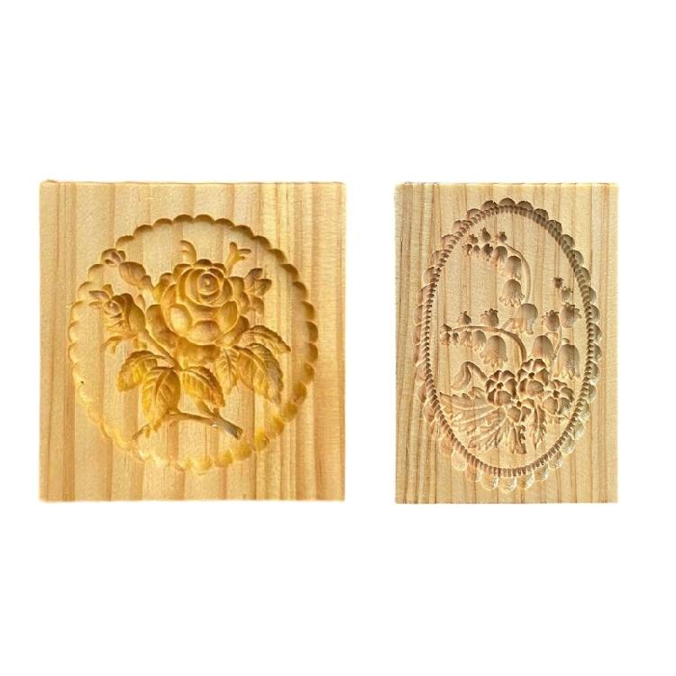 Classical Wood Cookie Molds With Unseamed Releases Feature Natural Materials Construction Perfect For Shaping Cookie And Chocolates