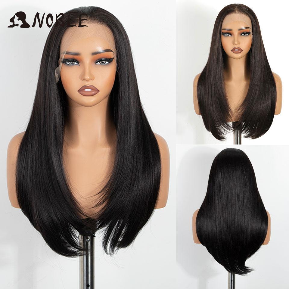 

13x6 Lace Front Wig Synthetic Wig 24“ Ombre Brown Blonde Straight Hot Sale Fast Shipping Heat Resistant Glueless Wig for Women (as the picture,180%&24inches&13*6)