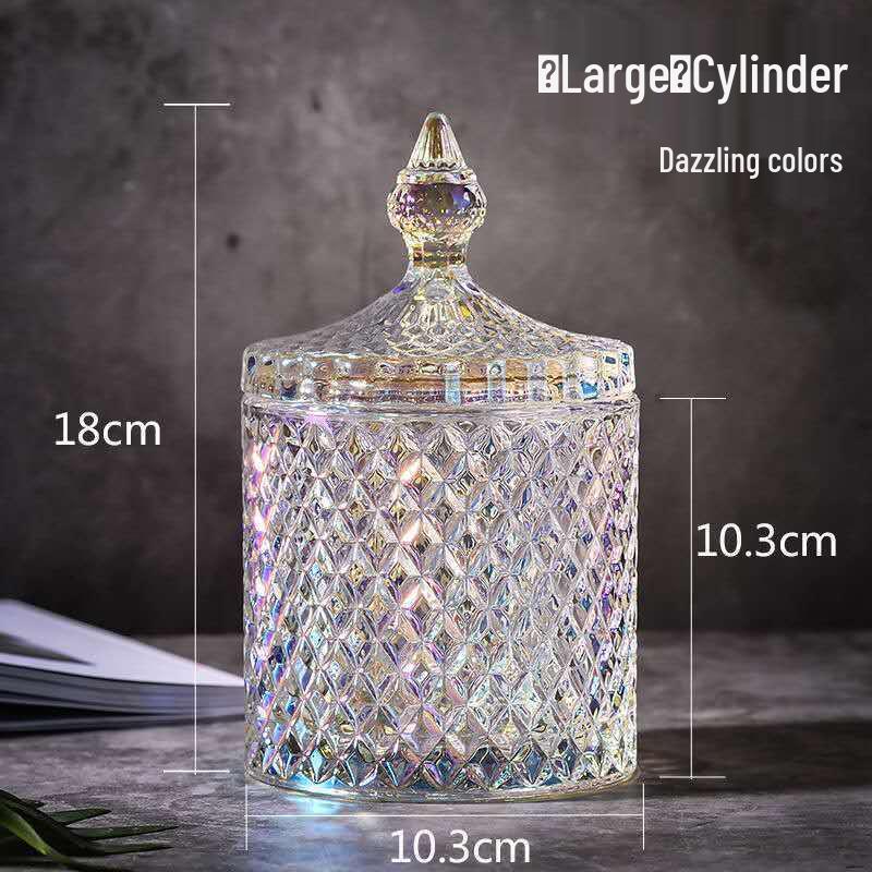 European Glass Candy Jar with Lid – Transparent Storage for Tea, Snacks, Seasonings, Candy, and Dried Fruit